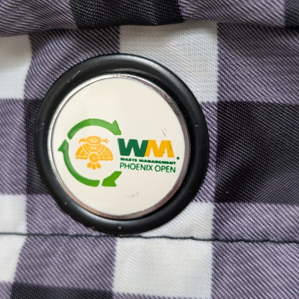 Waste Management Phoenix Open crossbody purse bag blk/ wht gingham checkered